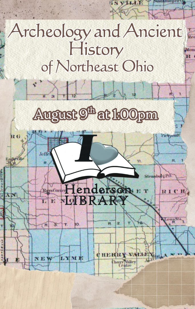 a map of Northeast Ohio with information about the Archeology Program